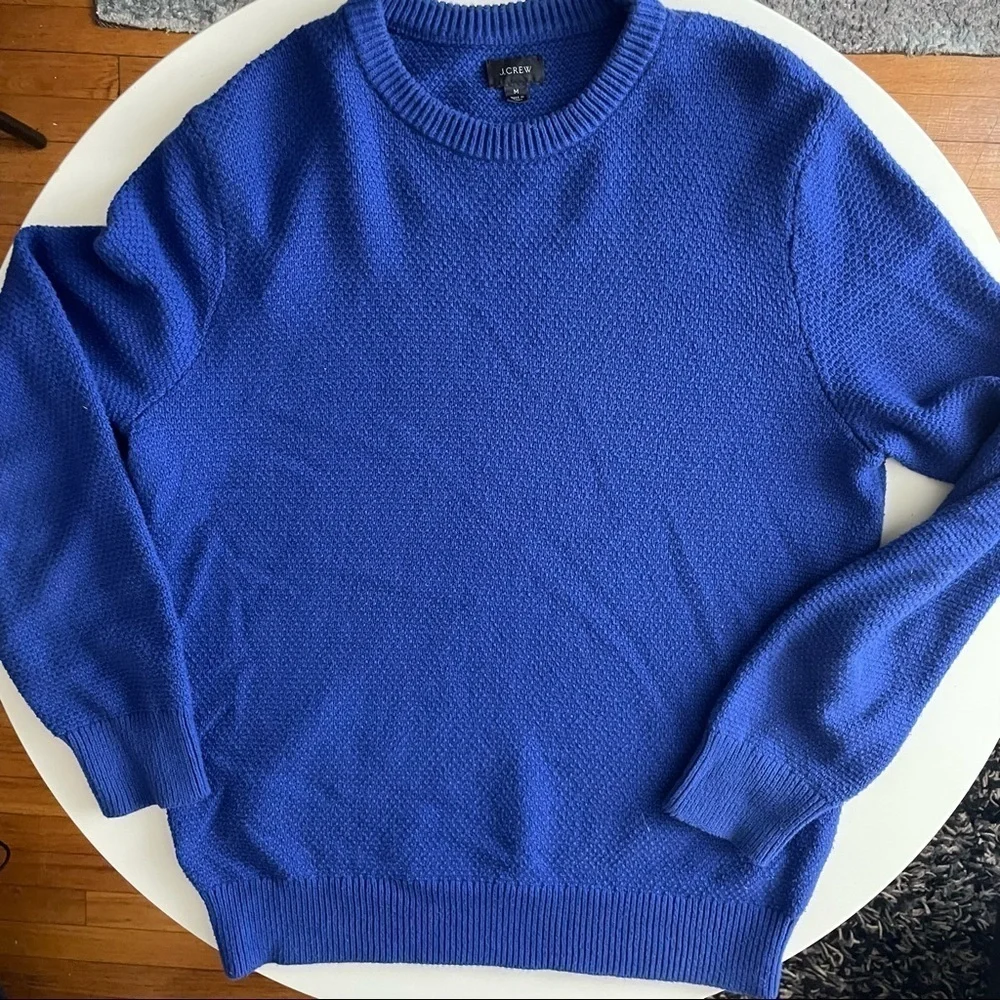 J. Crew Men’s Cotton Knit Crewneck Sweater Heavyweight Blue Size Medium